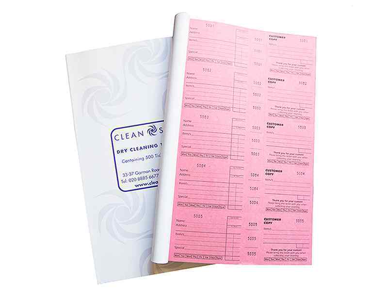 Ticket Book Wide - Red  Dry Cleaning
