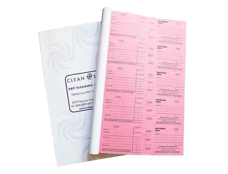 Ticket Book Wide - Red  Dry Cleaning