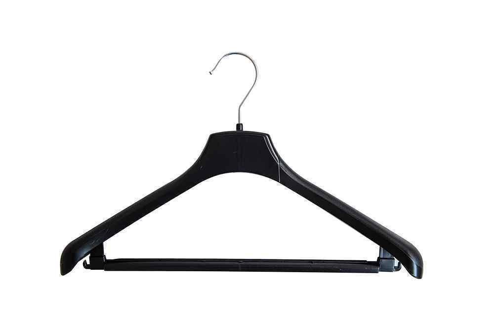 Hanger - SA42WB Black Plastic Jacket w/Bar (65)