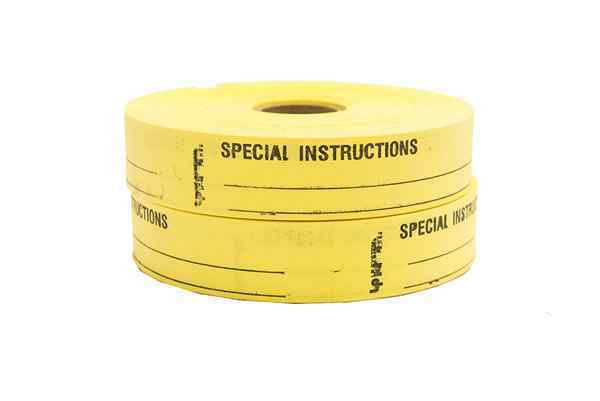 Signal Tape SPECIAL INSTRUCTIONS on YELLOW 