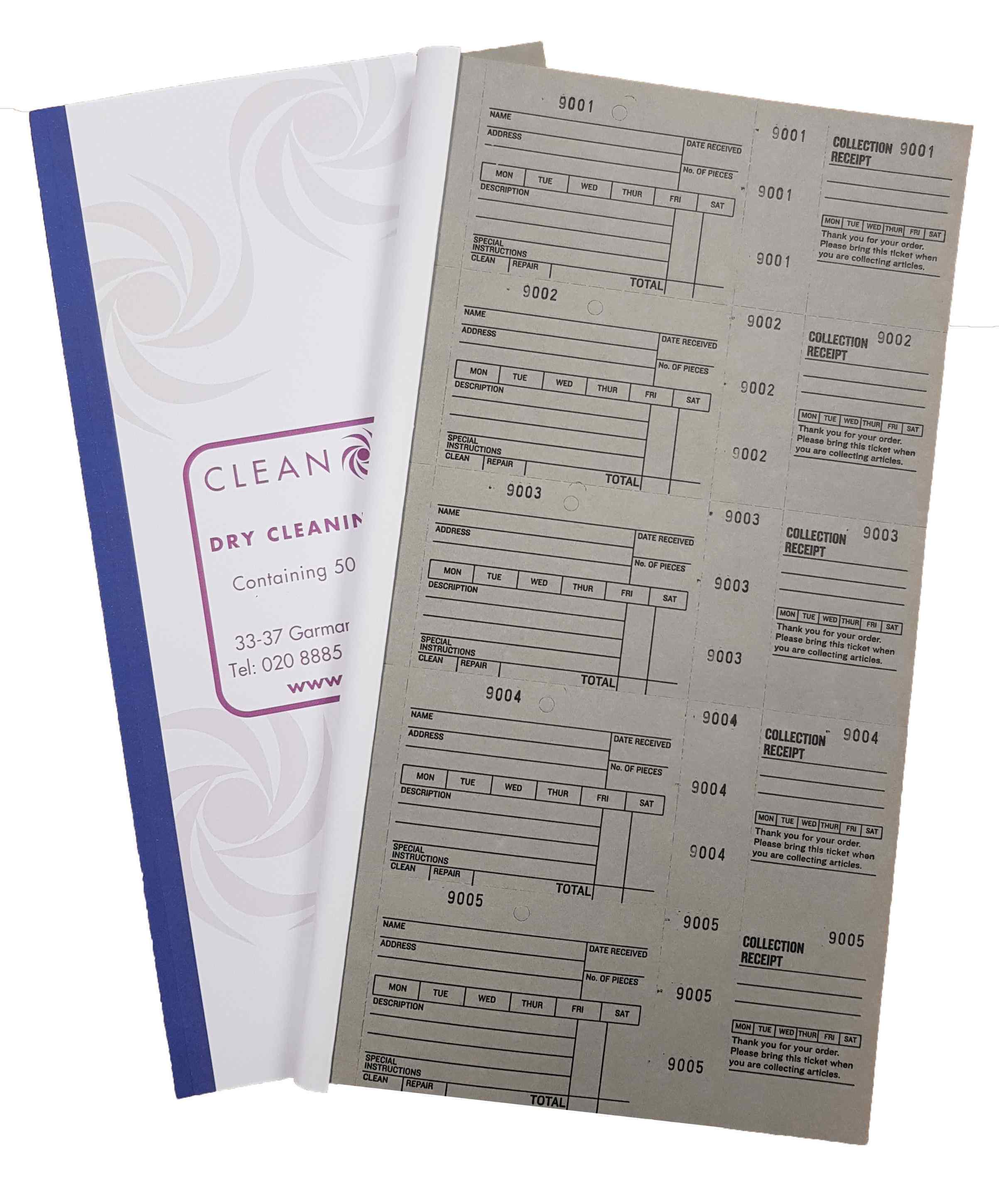 Ticket Book - Grey Dry Cleaning
