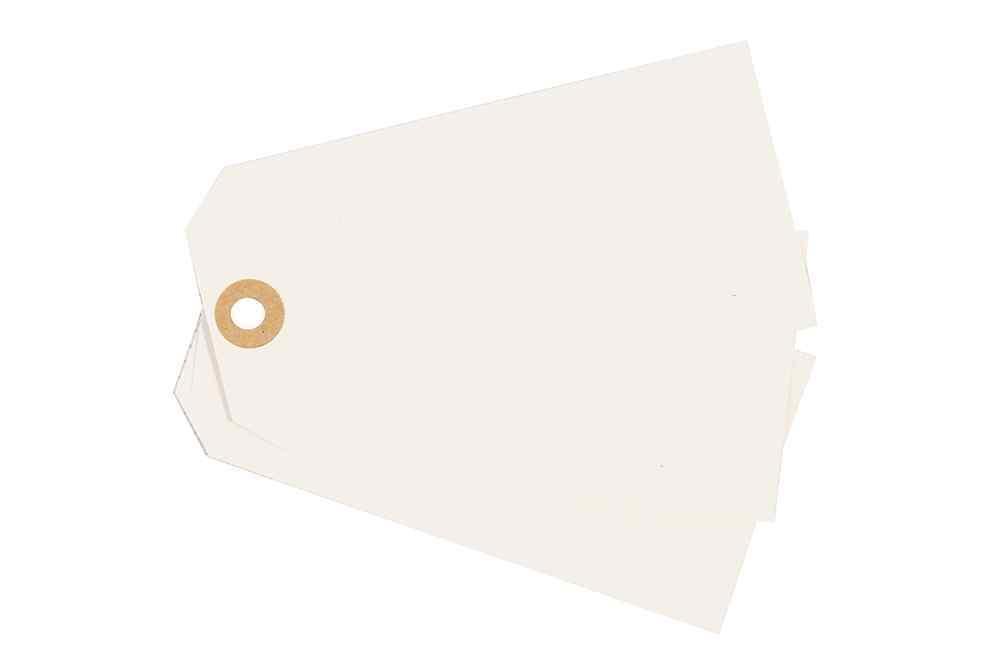 Hamper Tags WHITE - UNSTRUNG (1000) TG8034  120MM